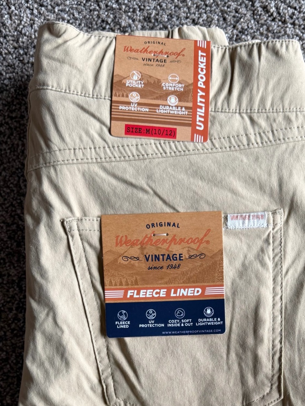 Weatherproof Fleece-Lined Tan Utility Pants
Youth size M 10/12